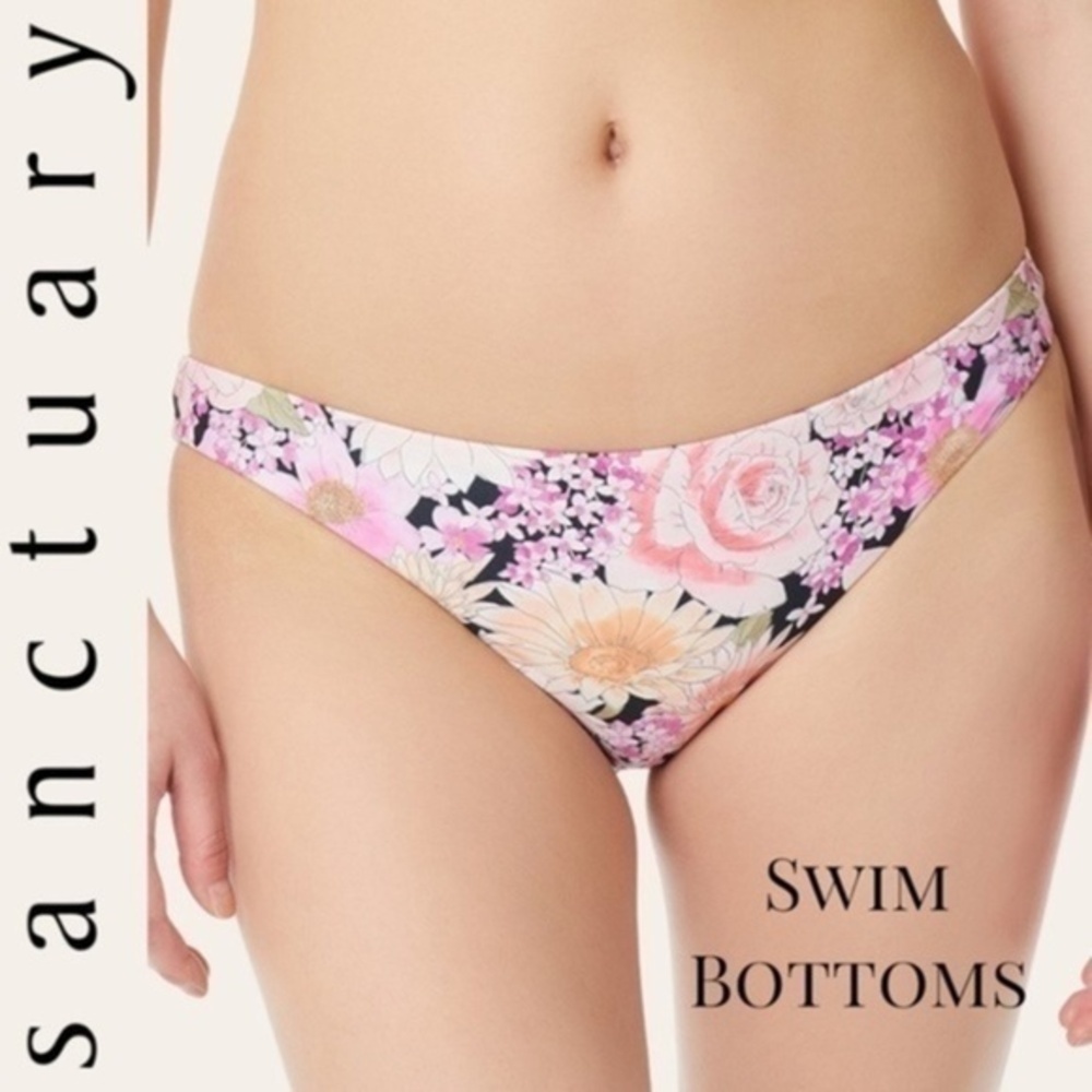 SANCTUARY Petal Pusher Cinch Back Hipster Swim Bottoms
